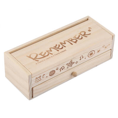 

Greensen Double Layer Large Capacity Wooden Pencil CaseStationery Storage Case with Mini Blackboard
