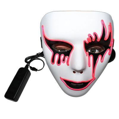 

Mask Glowing Luminous Halloween Mask Street Dance Party Grimace Masquerade Night Light Hand-painted LED Hip-Hart EL Painted Mask