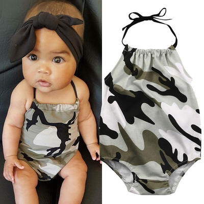 

Newborn Baby Boy Girl Camouflage Cotton Romper Bodysuit Jumpsuit Outfit Sunsuit