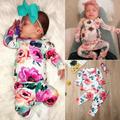 

UK Toddler Kids Baby Girl Cotton Clothes T-shirt Top Pants Outfit Sets Tracksuit