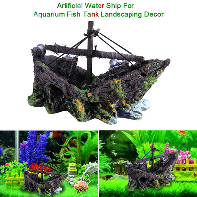 

Artificial Boat DecorArtificial Resin Water Aquarium Ornament Boat Aquarium Fish Tank Landscaping Decor Resin Boat