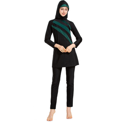 

Roseonmyhand Women Muslim Bathing Suit With Cap Printing Swimsuit Beachwear Women Swimwear