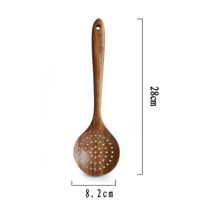 

1 pcs Natural Acacia Wood Tableware Spoon Ladle Turner Cooking Spoons Scoop Kitchen Tool Long Rice Colander Soup Skimmer Set