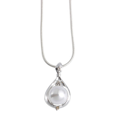 

Fashion Women Round Imitation Pearl Pendant Necklace Wedding Party Jewelry Gift