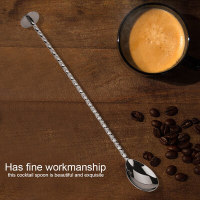 

1Pc Stainless Steel Cocktail Spoon Beverage Coffee Mixing Layering Tool with Long HandleStainless Steel Cocktail Spoon
