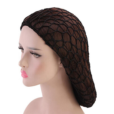 

12 Colors Women Ladies Soft Mesh Hair Net Crochet Cap Solid Color Snood Sleeping Cap