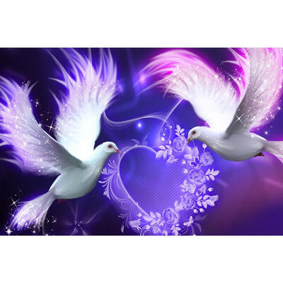 

5D DIY Full Drill Square Diamond Painting Pigeon Love Cross Stitch Mosaic