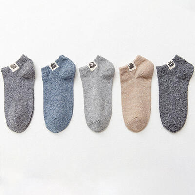 

5 Pairs Spring Summer Men Cotton Ankle Socks For Men Business Casual Mix Color Male Short Sock EUR 38-45