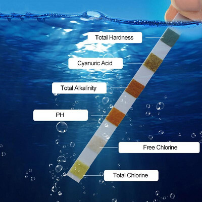 

3 In1 Swimming Pool SPA Test Strips Chlorine pH Alkalinity Water Hardness 50Pcs