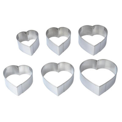 

6pcs Cake Cutting Mold Set Heart Shaped Biscuit Mold Kitchen Baking Tools