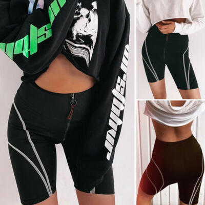 

Hot Women Girl Sports Shorts Running Gym Fitness Zipper Short Pants Yoga Workout