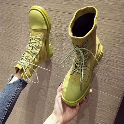 

Handsome retro Martin boots British style new autumn thick heel suede tie student boots trend