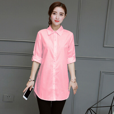 

Summer Full Sleeve Loose Women Blouses Shirt White Shirt Korean Plus size Shirt Cotton Tops Female Blusas