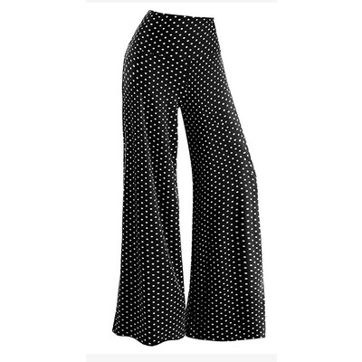 

Tailored Womens Casual Point Stretchy Wide Leg Palazzo Lounge Pants BK