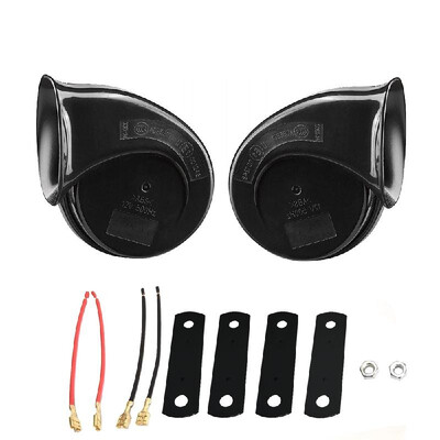 

2 Pcs Car Horn Black Universal 12v Loud Dual-tone Snail Electric Horn 140db for Car Truck Motorcycle