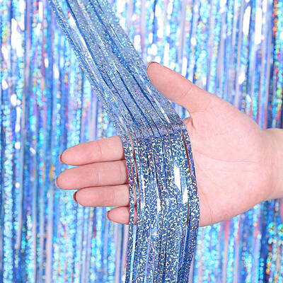 

3M\2M Foil Curtains Metallic Foil Fringe Curtain For Birthday Party Photo Backdrop Wedding Event Decor