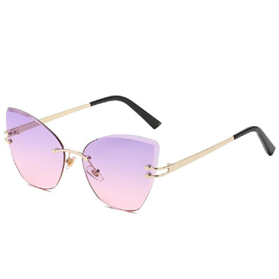 

Fashion Women Sunglasses UV400 Eyeglass Frameless Cat Eye Sun Glasses Ladies Eyewear