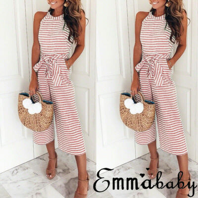 

Women Ladies Clubwear Summer Playsuit Jumpsuit Romper Long Pants Party Trousers