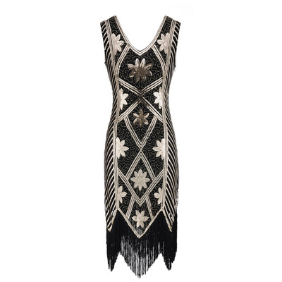 

〖Follure〗Women Vintage 1920s Bead Fringe Sequin Embellished Party Flapper Gatsby Dress