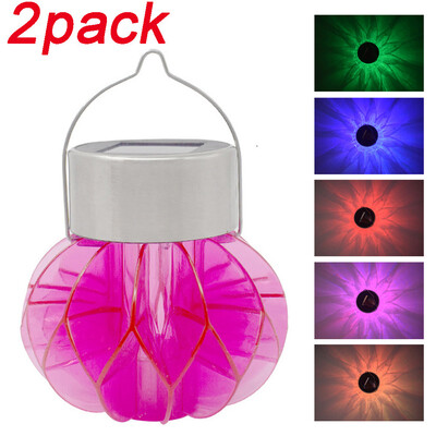 

Gobestart 2PCS Colourful LED Solar Powered Lights LED Outdoor Waterproof Chandelier Lawn Lamp