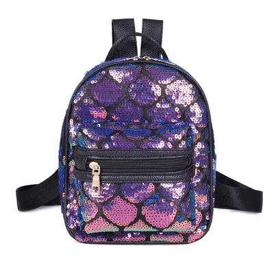 

Sequin Travel Backpacks Women Glitter School Knapsack PU Leather Rucksack