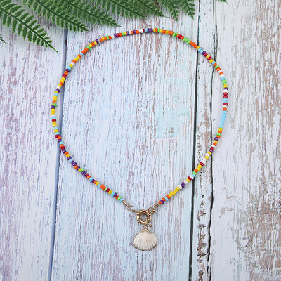 

Colorful Seed Beads Choker for Women Bohemian Summer Chic Bib Collier Femme Cowrie Shell Dropshipping Fashion Trendy 2019