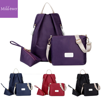 

3pcs backpack waterproof Nylon oxford bags