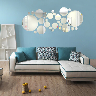

〖Follure〗Round Acrylic Mirror Background Wall Sticker Bedroom Decoration