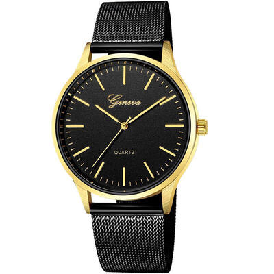 

GENEVA Watches Women Men Mesh Band Stainless Steel Analog Quartz Wristwatch Female Unisex Fashion Minimalist Silver Watch