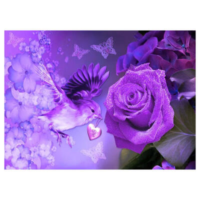 

5D DIY Full Drill Diamond Painting Purple Flowers Cross Stitch Embroidery