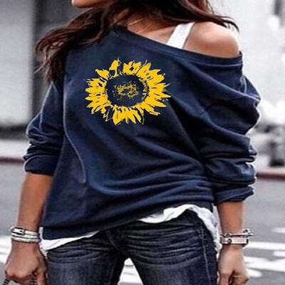 

Solid Sunflower Printed Long Sleeves Top