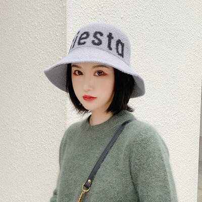

Autumn&winter hair fishing man hat girl Korean version of the net red letter Japanese sun hat English sun hat