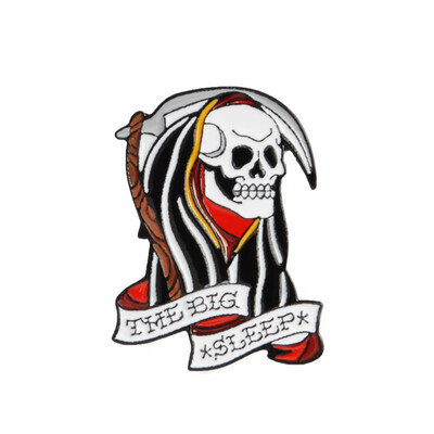 

1\2Pcs Death Lover Sleep Skeleton Enamel Pins Metal Badges For Clothes Backpack Decoration Jewelry Gifts