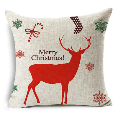 

2020 New Christmas Linen Cushion Cover Throw Pillow Case Xmas Home Decor Festive Gift