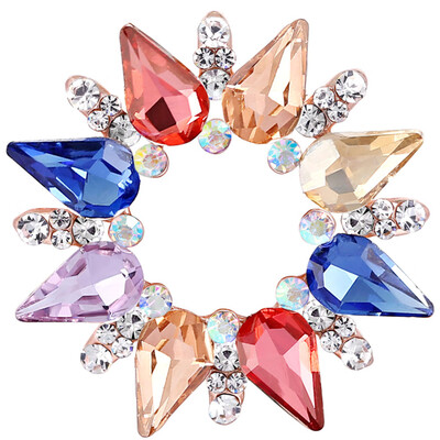 

Round Wedding Brooch Pins Zircon Crystal Rhinestones Brooches for Women