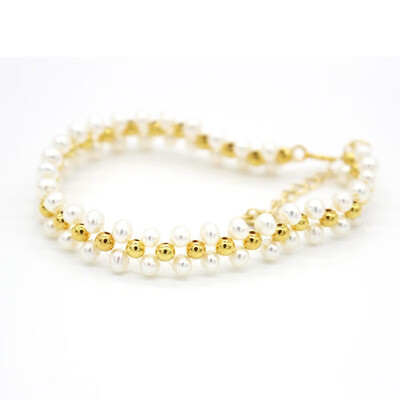 

Qingtian zhenzhu hand-made temperament baby pearl bracelet freshwater pearl S925 silver gold 16355