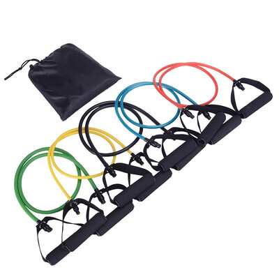 

Ktaxon 15 in 1 5 in 1 Resistance Bands Set with Door Anchor Ankle Strap & Carrey Bag for Resistance Training Physical