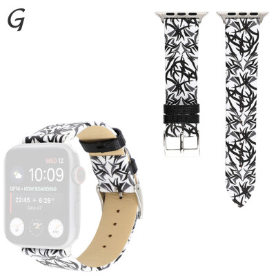 

〖Follure〗Leather Floral Pattern Printed Replaceable Band For Apple Watch 4321 3840mm