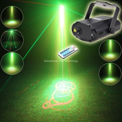 

ESHINY Remote Mini R&G Laser 8 Christmas Patterns Projector Dance Disco Bar Family Party Xmas Stage DJ Light Show T22