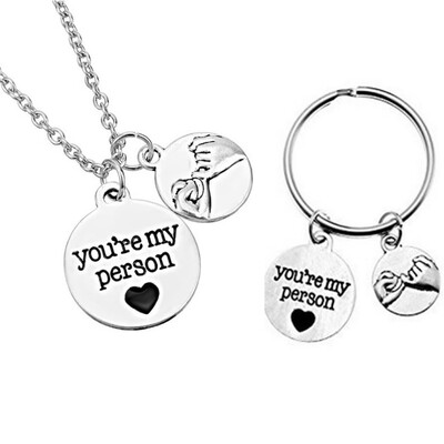

You Are My Person Grey s Anatomy Best Friends Fashion Necklace Key Ring Chain
