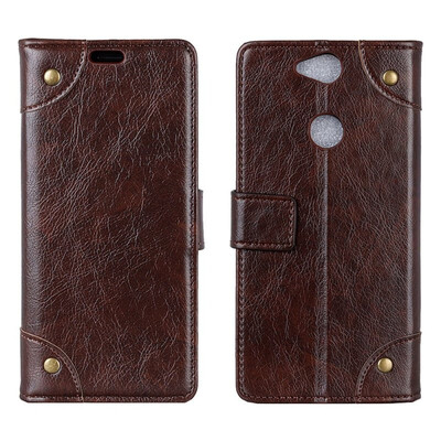 

MOONCASE Sony Xperia XA2 Ultra Copper Buckle Napa Leather Case - Coffee