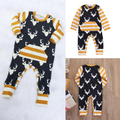 

Newborn Baby Girl Boys Deer Clothes Bodysuit Romper Jumpsuit Outfits One-pieces
