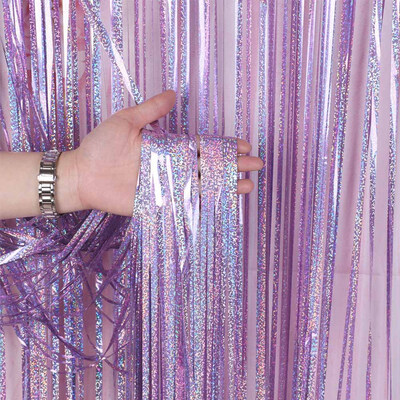 

Rose Gold Shiny Fringe Curtain Wall Door Room Decor Birthday Wedding Party UK