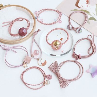 

Ins Star Hair Rope Set 9 Pieces 1 Set of Fashion Women Scrunchie Small Fresh Hair Band Rubber Band Elegant Lady Hair Accessories