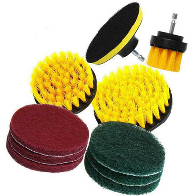 

10Pcs Electric Drill Brush Kit Cleaning Round Plastic Brushes Power Scrubber Set