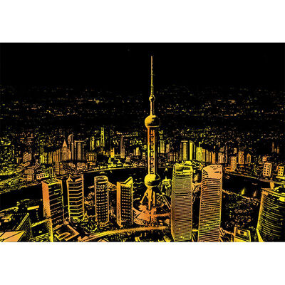 

Creative DIY Scratching Painting Postcard City Scenery Scratch Picture Scraper Tools Home Decor Birthday Gift Hand-Made Scraping