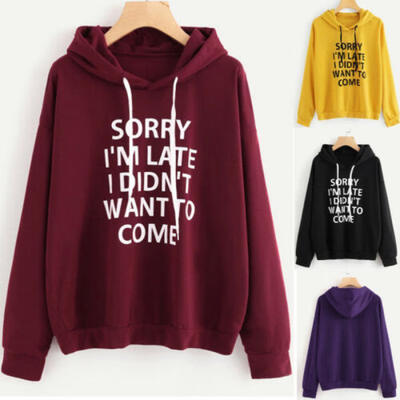 

New Women Hoodie Letter Sweatshirt Print Hooded Long Sleeve Spring Fall Hot Sale