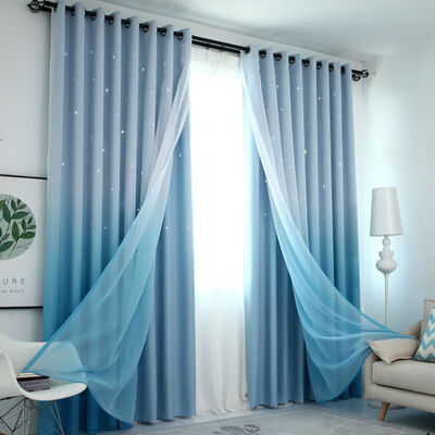 

Polyester Gradient Colors High Shading Curtain Tulle Curtain Sheer For Living Room Kitchen Bedroom Window