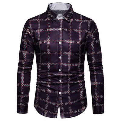 

Checkered Print Long Sleeves Casual Shirt