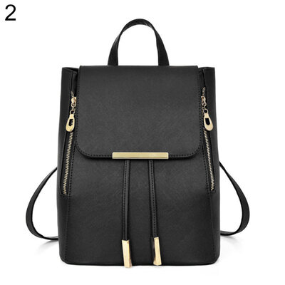 

Women Girls Fashion Faux Leather Agraffe School Backpacks Shoulder Bag Handbags
